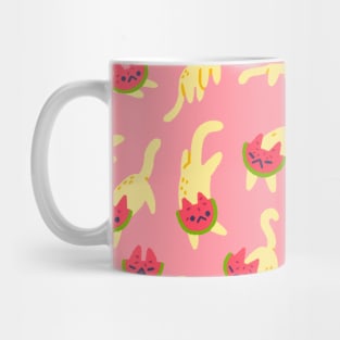 Watermelon Head Cat Pattern Mug